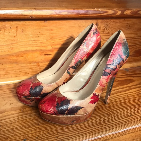 ALDO Destime Printed Leather Heels size 37 6.5 7 - Picture 2 of 6